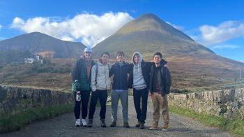 Holmes and his study abroad group touring the Isle of Skye.